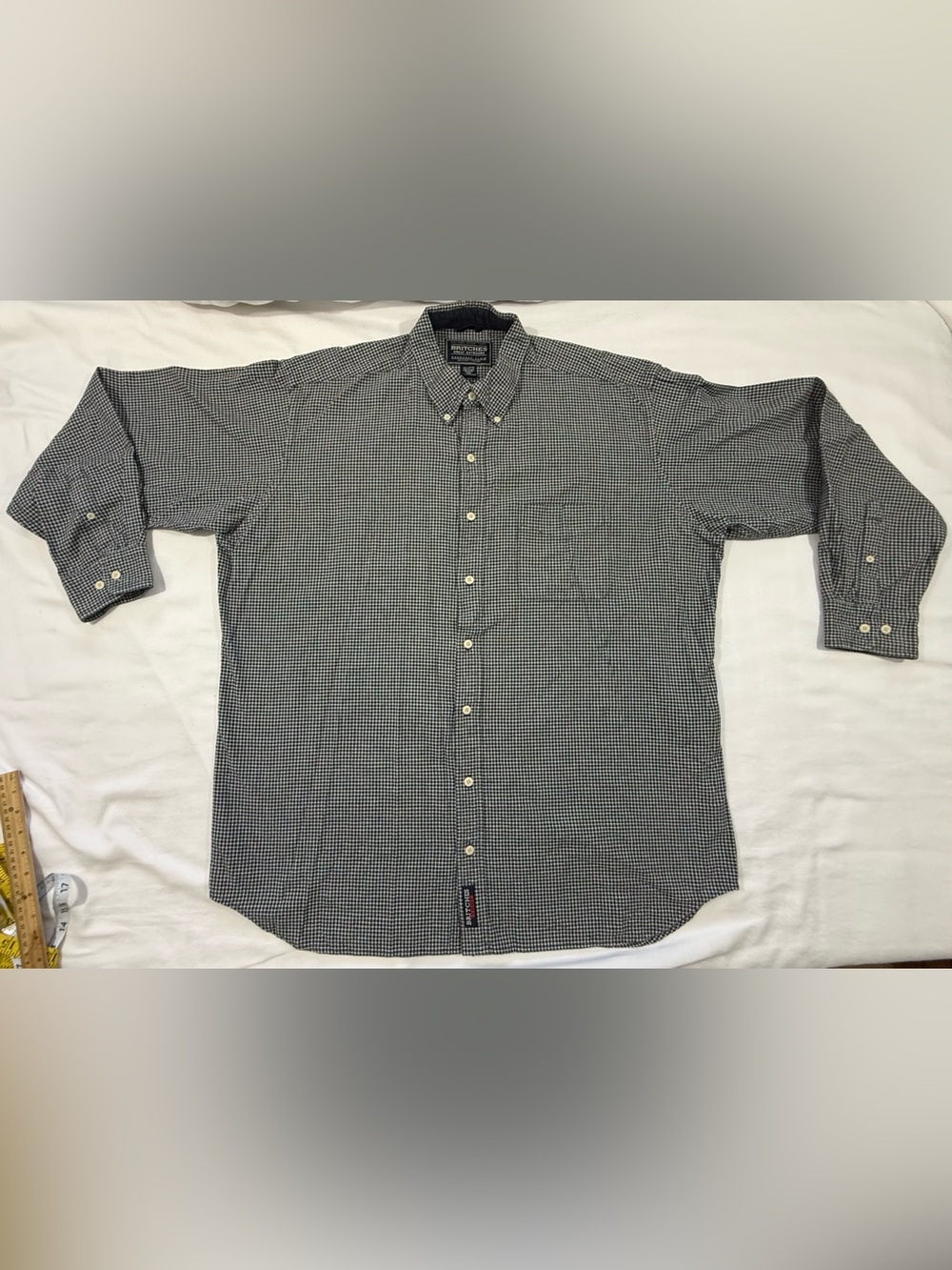 Britches Great Outdoors XXL Blue White Gingham Cotton Button Down Shirt